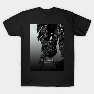 Mumbai India City Map dark T-Shirt